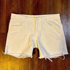 MOTHER WHITE DENIM SHORTS